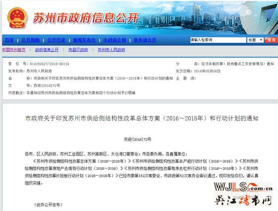 重磅!蘇州市政府發(fā)布房地產(chǎn)去庫存行動計劃
