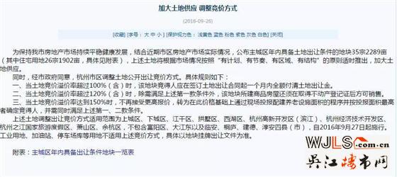 重磅 ！杭州主城緊急叫停兩宗地塊出讓 同時調(diào)整競價方式