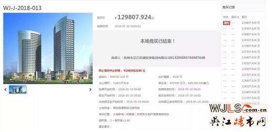吳江兩日土拍吸金20.93億！最高樓面價13503元/平！