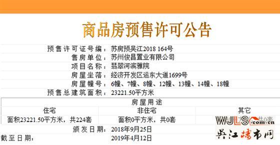 吳江四盤領(lǐng)證，其中一盤首次領(lǐng)取預(yù)售證