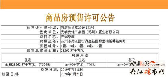 光明光樾華庭首次領(lǐng)預(yù)售證 備案價18075-19980元/平