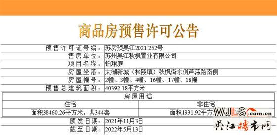 取證！蘇州灣鉑珺庭備案均價約25036元/平米