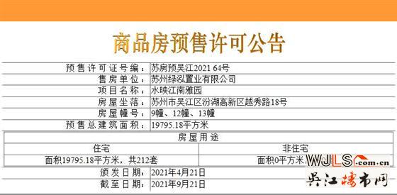 綠地潮映江南領(lǐng)預(yù)售證  備案均價17577元/平米
