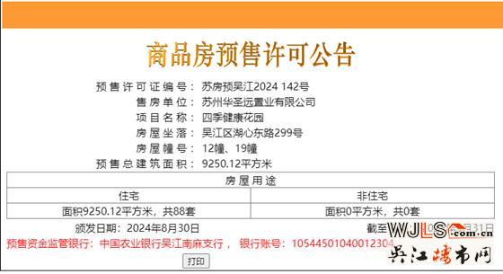 領(lǐng)證！四季健康花園備案均價(jià)21324元/㎡